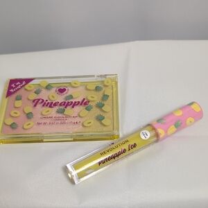 Revolution Pineapple Ice Highlighter and Lip Plumping Gloss Set NEW